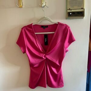 Lulu’s NWT X Large Pink Short Sleeve Top Blouse Shirt